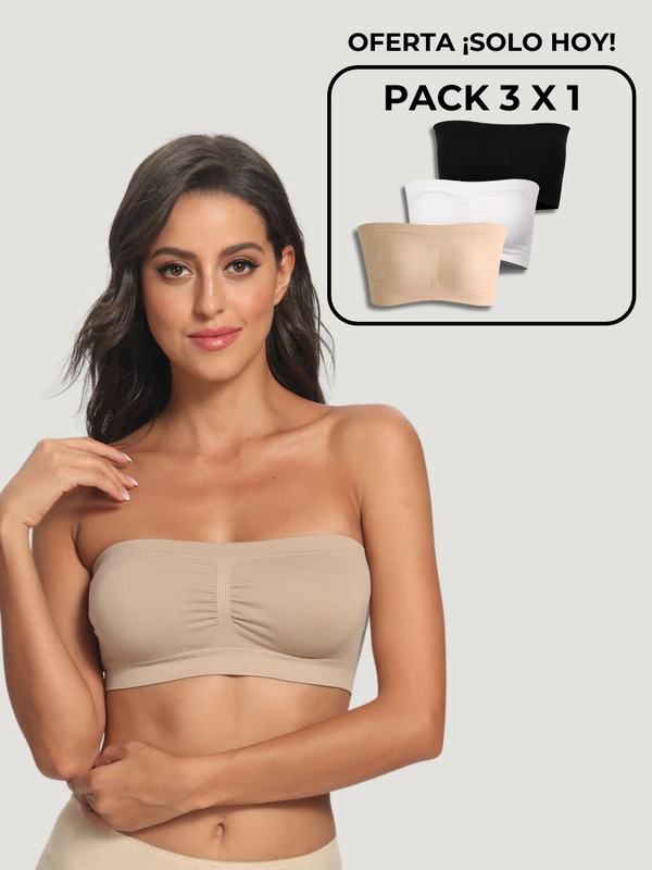 Sujetador Bandeau sin tirantes con soporte y comodidad